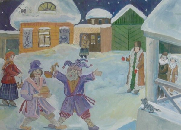 Иллюстрация ночь перед Рождеством 5 класс