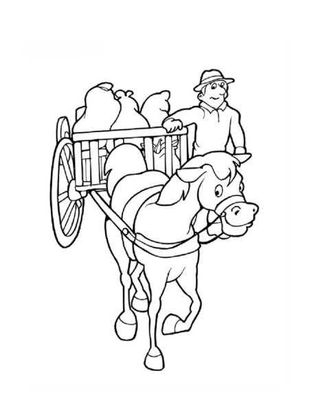Лошадь с телегой иллюстрация