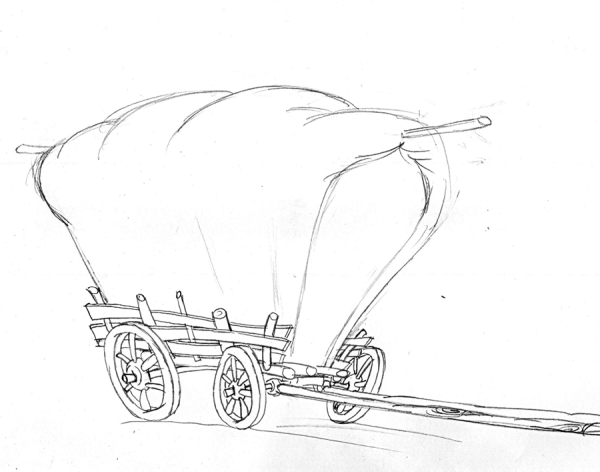 Телега карандашом