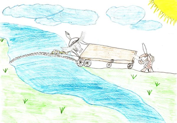 Лошадь с телегой Графика