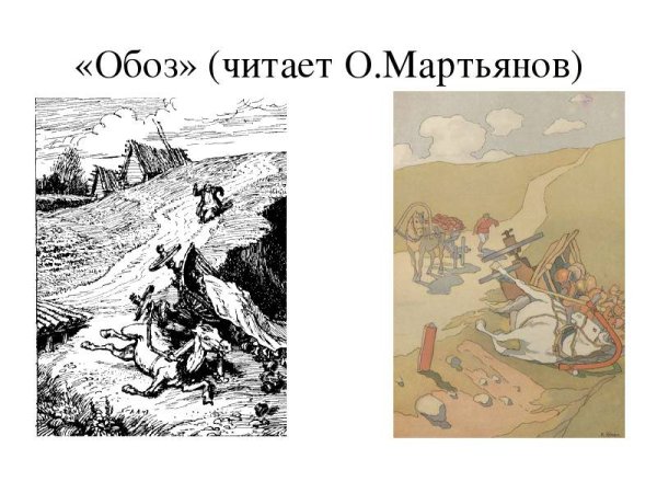 Иллюстрация к басне обоз