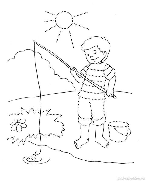 Рыбак рисунок карандашом