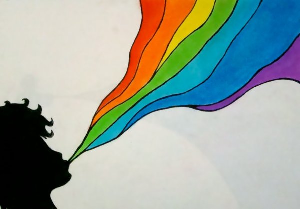 Радужные рисунки для срисовки