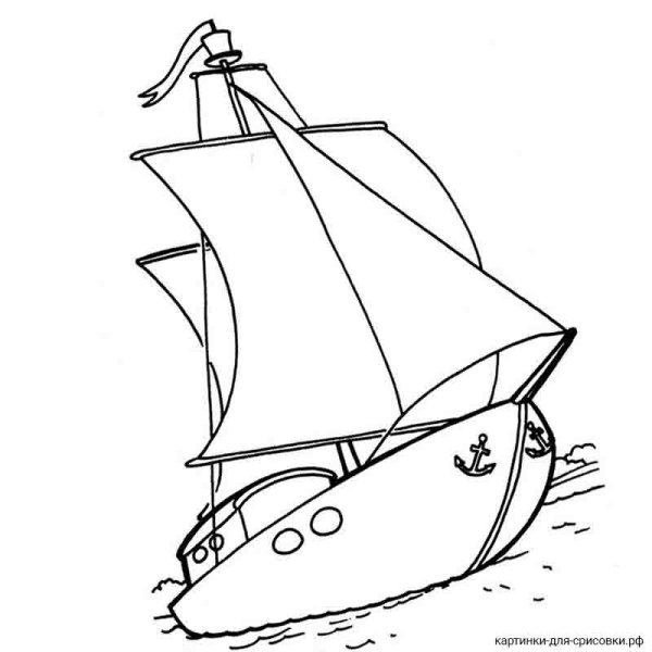 Рисунки для срисовки корабли