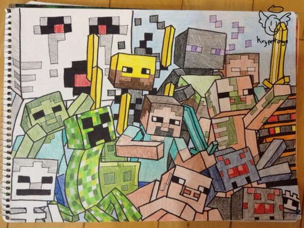 КРИПЕР из МАЙНКРАФТА раскраска