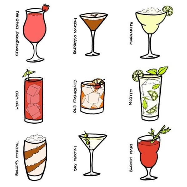 Скетч тропический коктейль