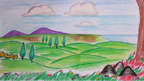 Детские рисунки степи