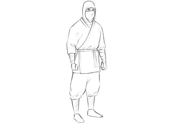 Ниндзя рисунок карандашом