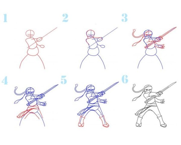 Черепашки ниндзя рисовать поэтапно