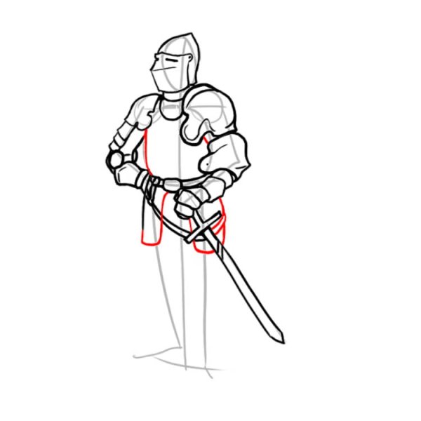 Поэтапное рисование рыцаря