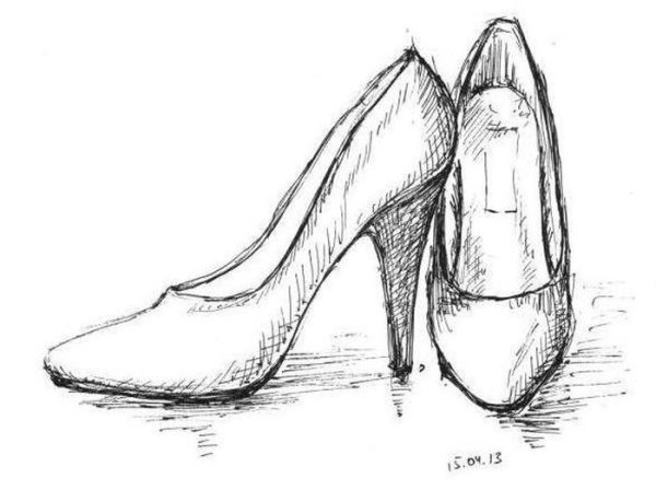 Туфли рисунок карандашом