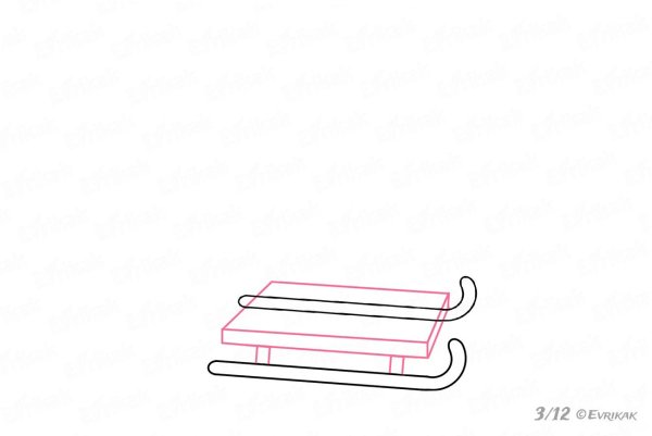 Санки рисунок лёгкий