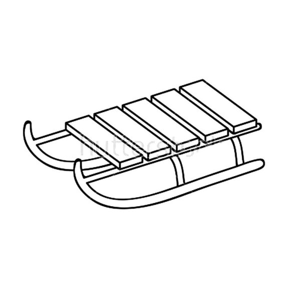 Санки раскраска для малышей
