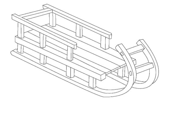 Санки раскраска