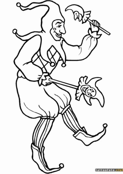 Шут раскраска для детей