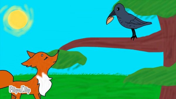 Иллюстрация к басне ворона и лисица