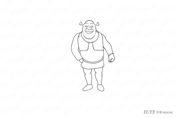 Шрек рисунок пошагово