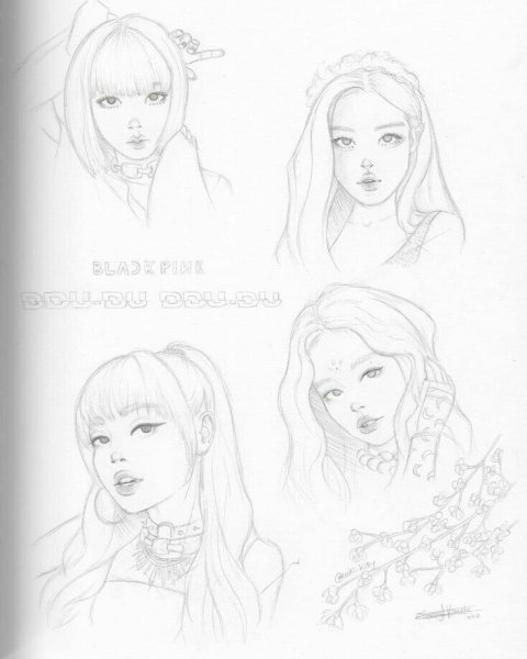 Скетч Дженни Блэк Пинк