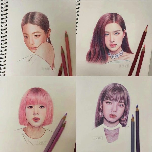 Блэк Пинк карандашом группа