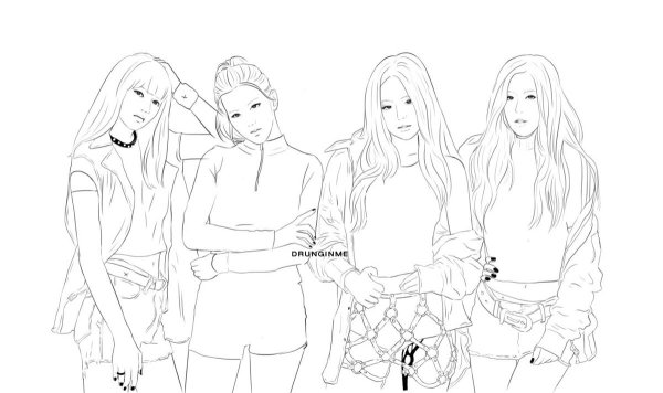 Дженни Блэк Пинк для срисовки