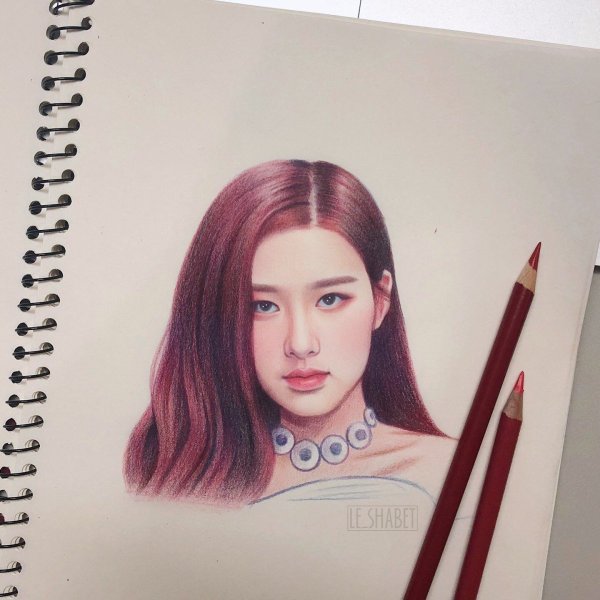 Блэк Пинк рисунки Джису