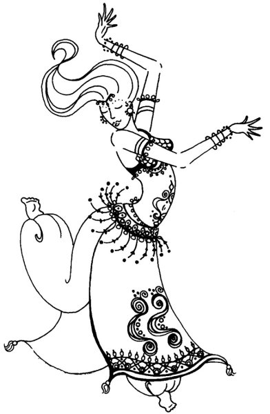 Раскраска арабский танец