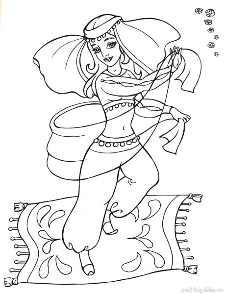 Раскраска восточные танцы