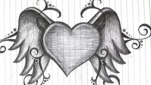 Сердце простым карандашом