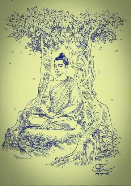 Будда Шакьямуни изображение краской