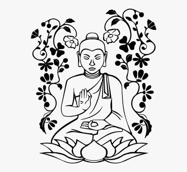 Будда золотой рисунок пятна