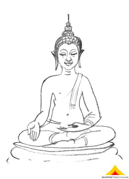 Принц Гаутама рисунок карандашом
