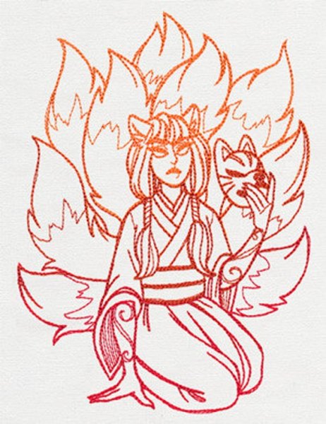 Разукрашки Кицунэ