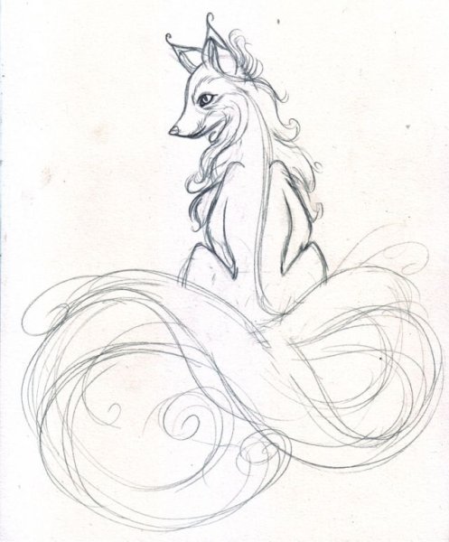 Лиса набросок