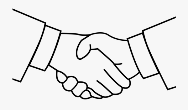 Рукопожатие черно белое