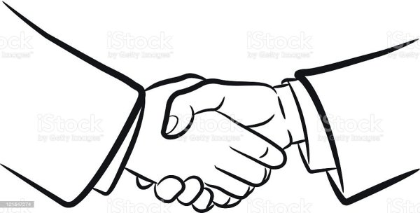 Рукопожатие раскраска