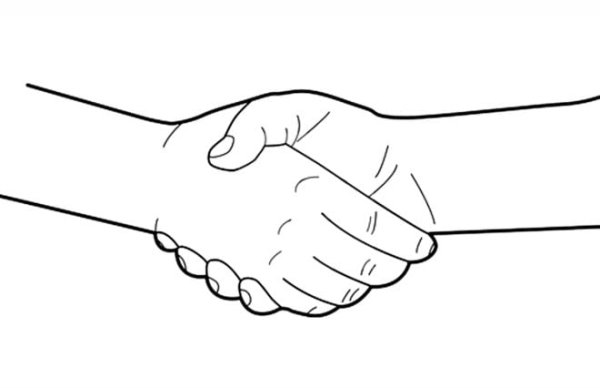 Раскраска рукопожатие для детей