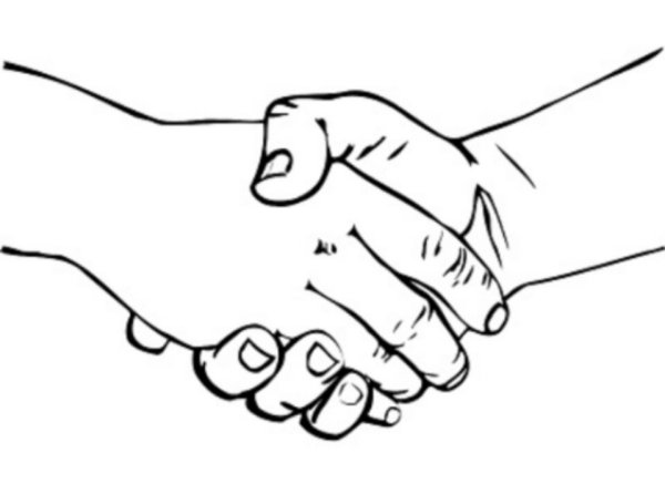 Рукопожатие раскраска
