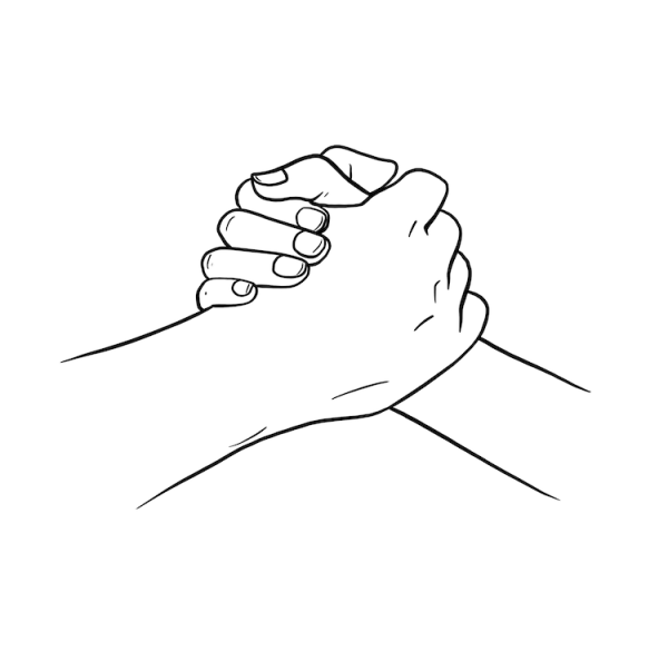 Рукопожатие раскраска