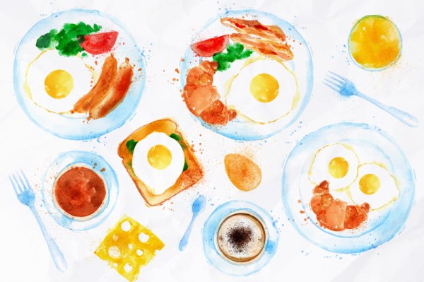 Рисунок на тему завтрак
