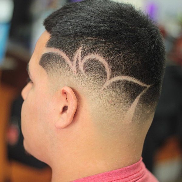 Узоры на голове стрижка