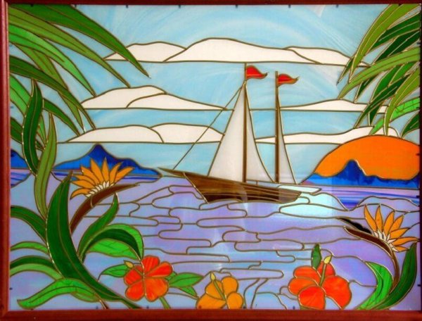 Витраж морская тема