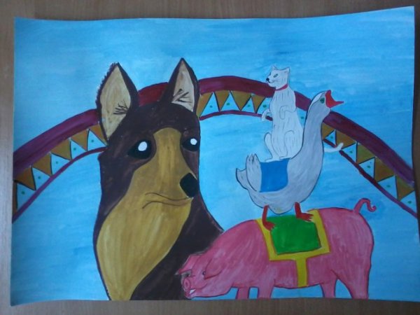 Каштанка рисунок детский