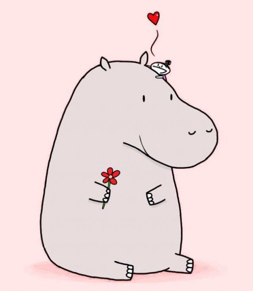 Рисунки для срисовки Бегемотик