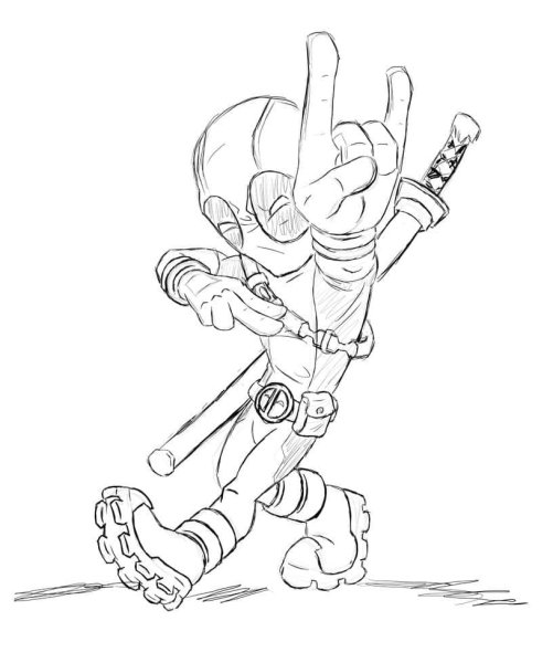 Раскраски маленького Дэдпула