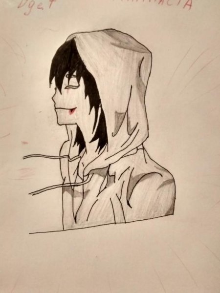 Аниме крипипаста Джефф убийца срисовка