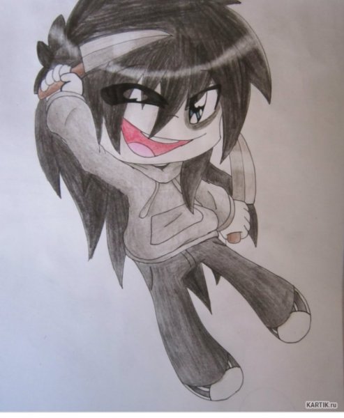 Раскраски крипипаста Джефф