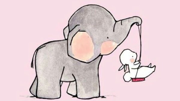 Слоник для срисовки легкий