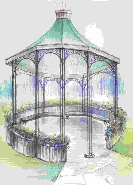 Беседка в перспективе