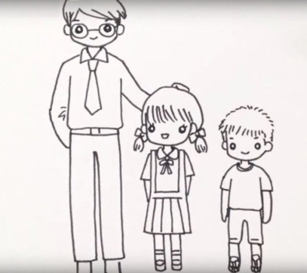 Рисунок моя семья карандашом