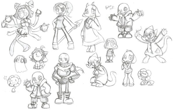 Undertale персонажи для срисовки